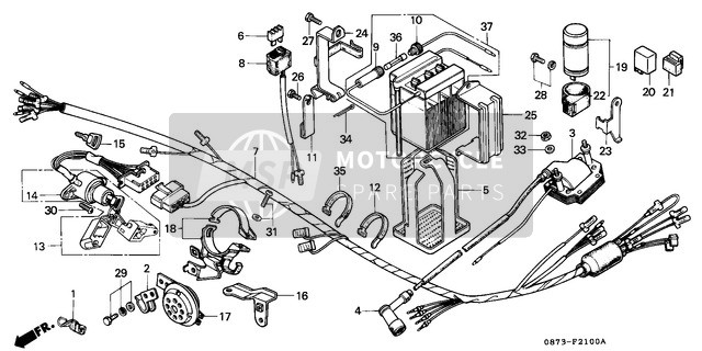 Honda C70Z 1993 Harnais de fil/Batterie pour un 1993 Honda C70Z